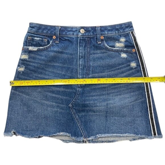 ABERCROMBIE & FITCH‎ Vintage A-Line Skirt Size 27/4 Mini Distressed Blue Denim - Picture 12 of 15